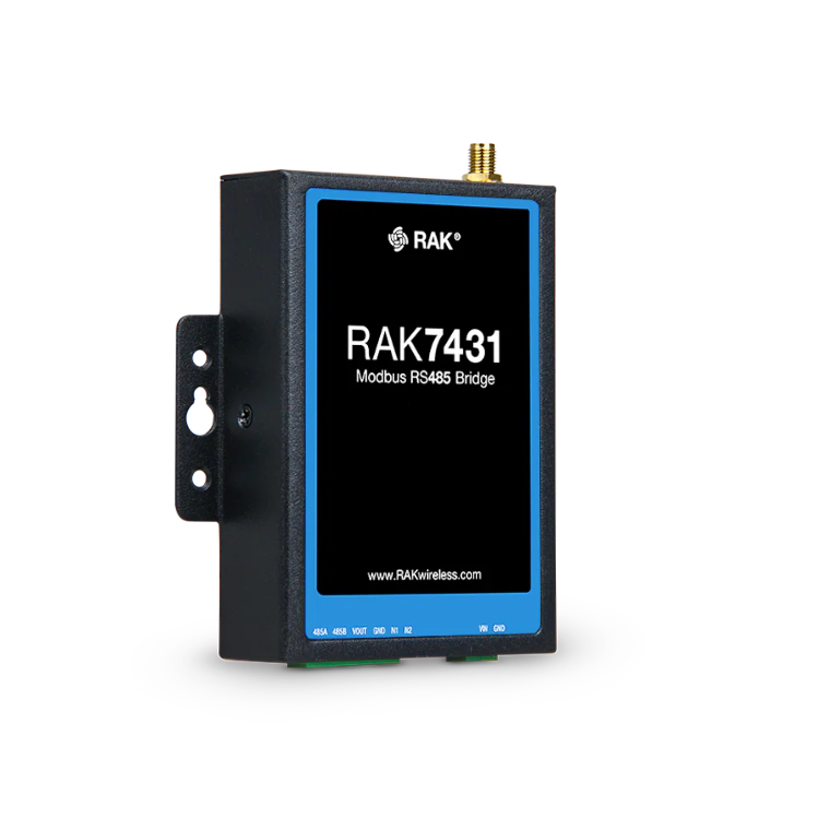 RAK7431 (Serial-to-LoRaWAN, RS485 Industrial, 16 dispositivos, Alimentação 8-48V DC, Proteção 18kV)